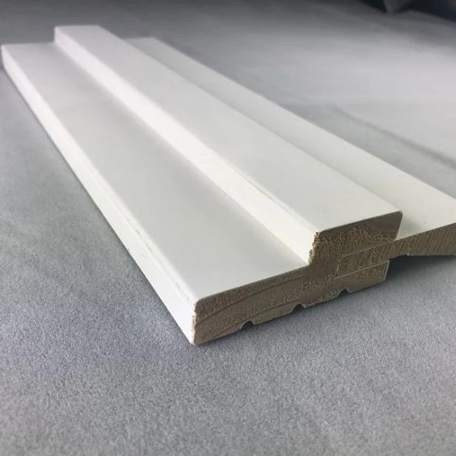 Waterproof White Gesso Coated Wood Door Frames For Doors